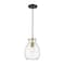 Z-Lite Bella 1 Light Mini Pendant, Matte Black & Olde Brass & Clear 476MP-MB-OBR - alternate 1